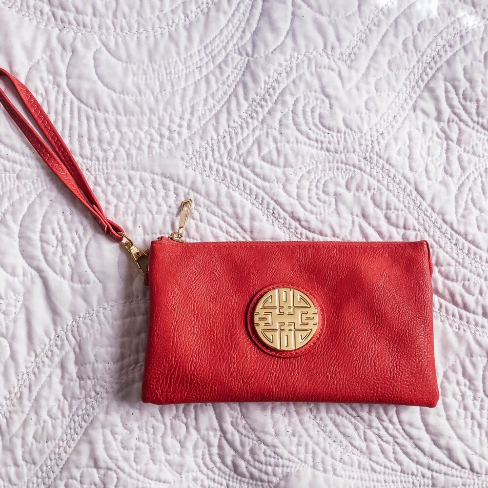 Pink & Gold Wristlet w/ Strap